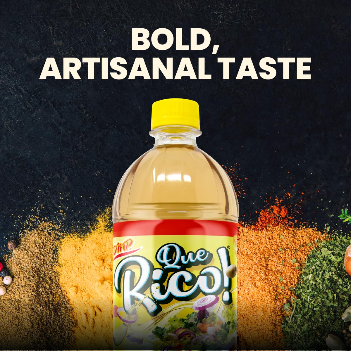 De Mi Pais Seasoned Vinegar Que Rico! Perfect Pantry Staple for Enhancing Flavors in Salads, Marinades, and Dressings, Versatile White Vinegar for Culinary Creations, 24 Fl Oz, 12-Pack