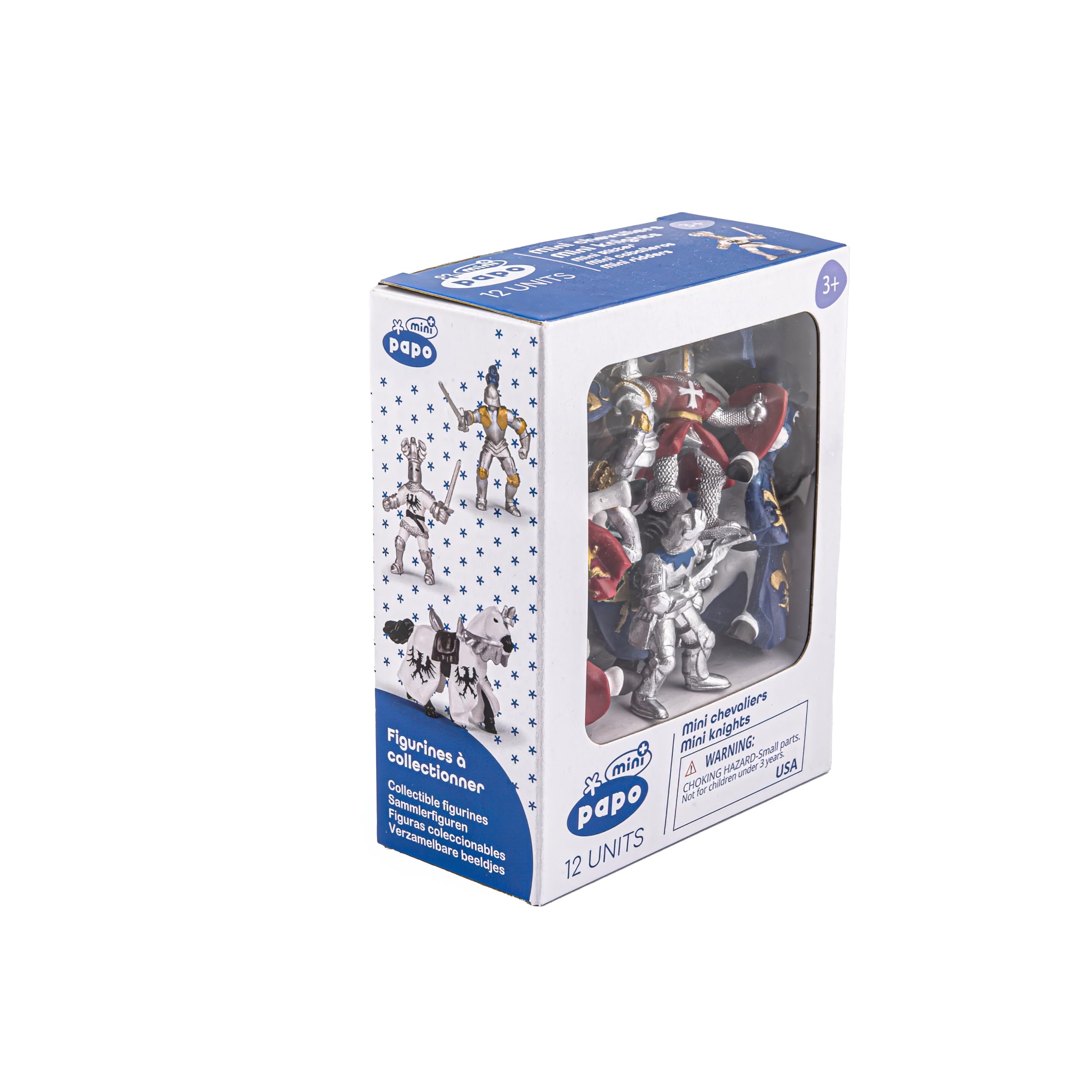 Papo Figurines, 33022 Mini Plus Knights (Tube, 12 pcs), Multicolour