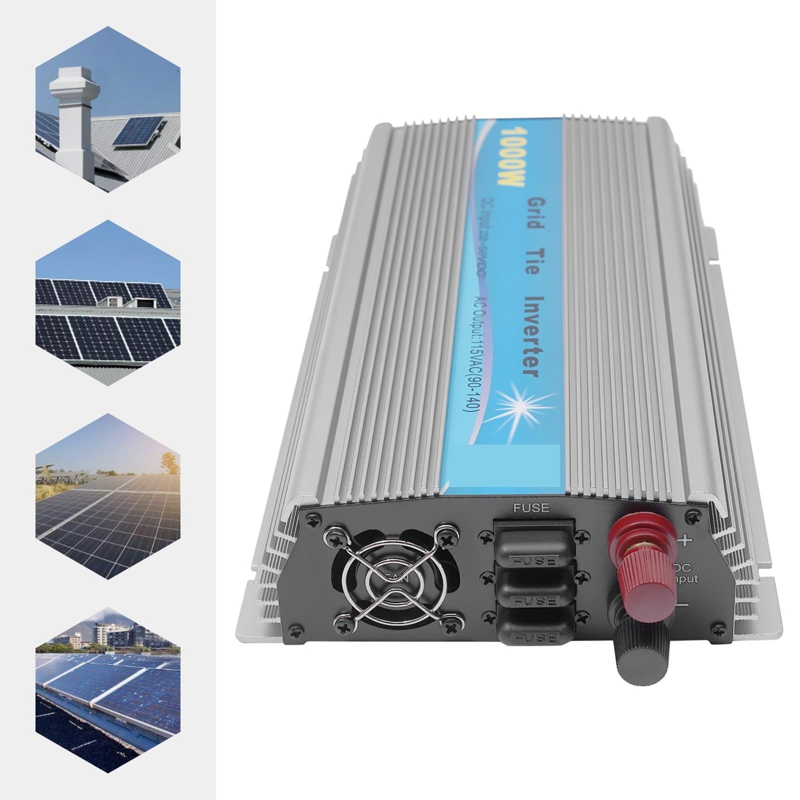 Inverter solare da 1000 W, uscita 110 CA, impermeabile, for impianti fotovoltaici,Protezioni multiple