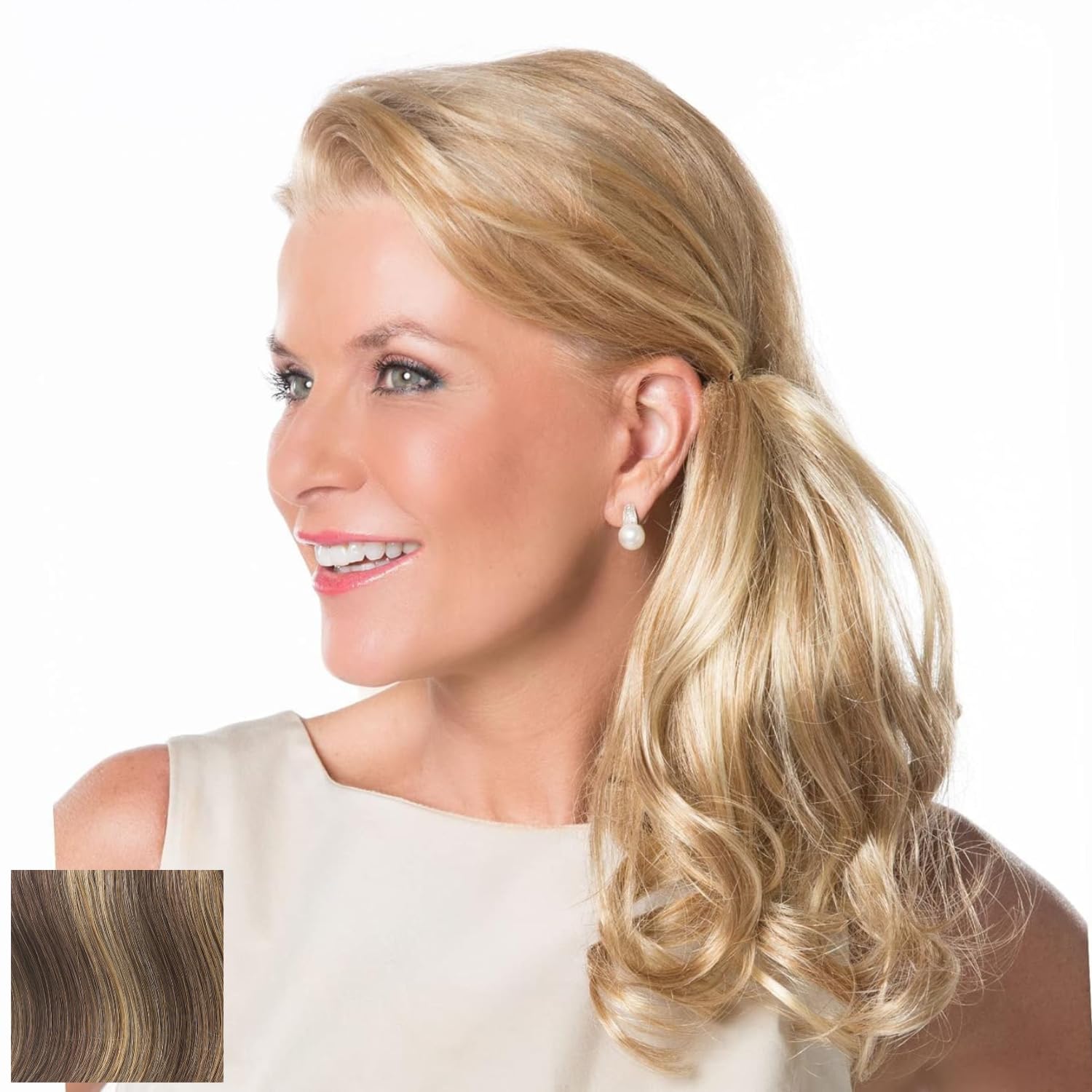 Toni Brattin Playful Pouf Hairpiece - 10.5" Long Wavy Curl Clip-On - Adds Instant Volume & Length - Heat-Friendly Synthetic Fiber Looks & Feels like
