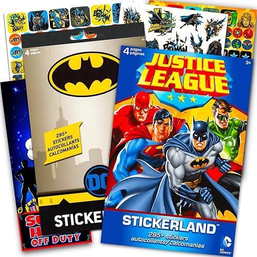 DC Comics Justice League Stickers Ultimate Set ~ Over 350 Stickers Featuring Batman, Wonder Woman, Superman, Flash and More (Justice League Party Favors)