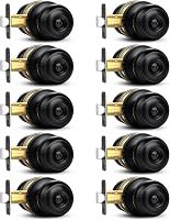 Sopoby 10 Pack Matte Black Privacy Door Knobs - Keyless Round Locking Knobs for Bedroom Bathroom Doors, Rust-Proof Stainless Steel