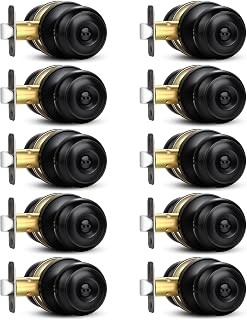 Sopoby 10 Pack Matte Black Privacy Door Knobs - Keyless Round Locking Knobs for Bedroom Bathroom Doors, Rust-Proof Stainless Steel