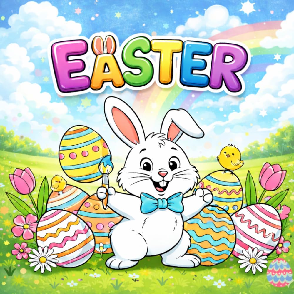 Easter Coloring Book for Kids: 30 Cute and Fun Pages with Bunnies, Eggs and Chicks | The Perfect Easter Gift to Keep Kids Busy and Happy
