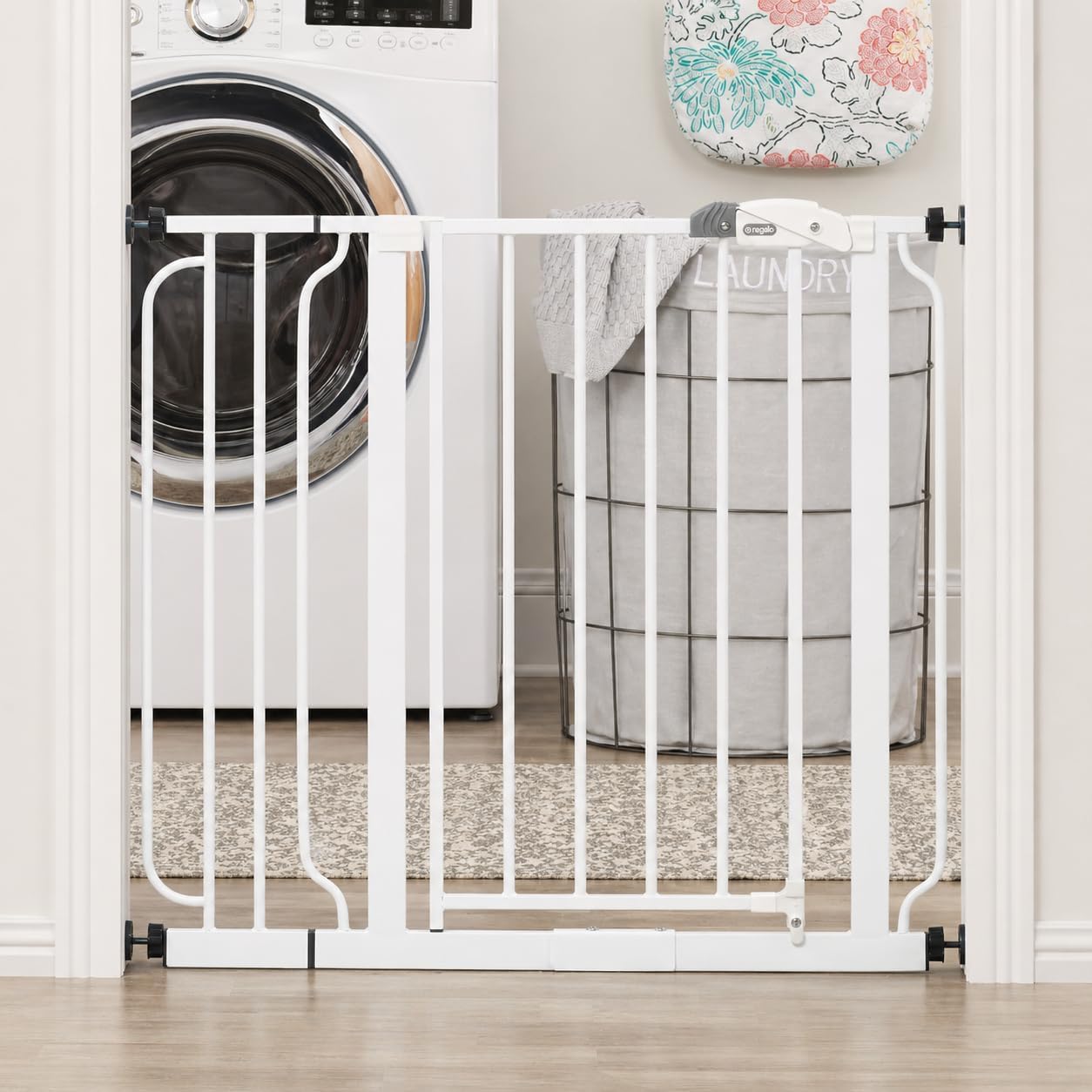 Regalo Easy Step Walk Thru Baby Safety Gate Pressure Mount with Included Extension Kit (15 cm)