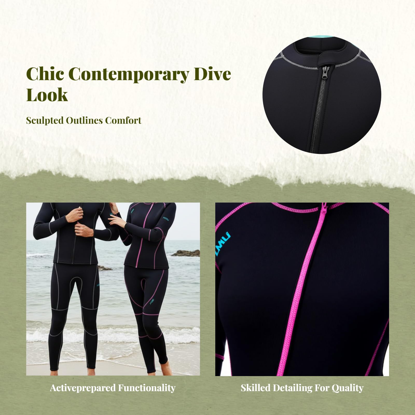 Tuta Donna in 3mm per Nuoto in Acque Libere con Isolamento Termico E Asciugatura Rapida con Protezione per Esercizi E Sport Acquatici, S, Donna Nero