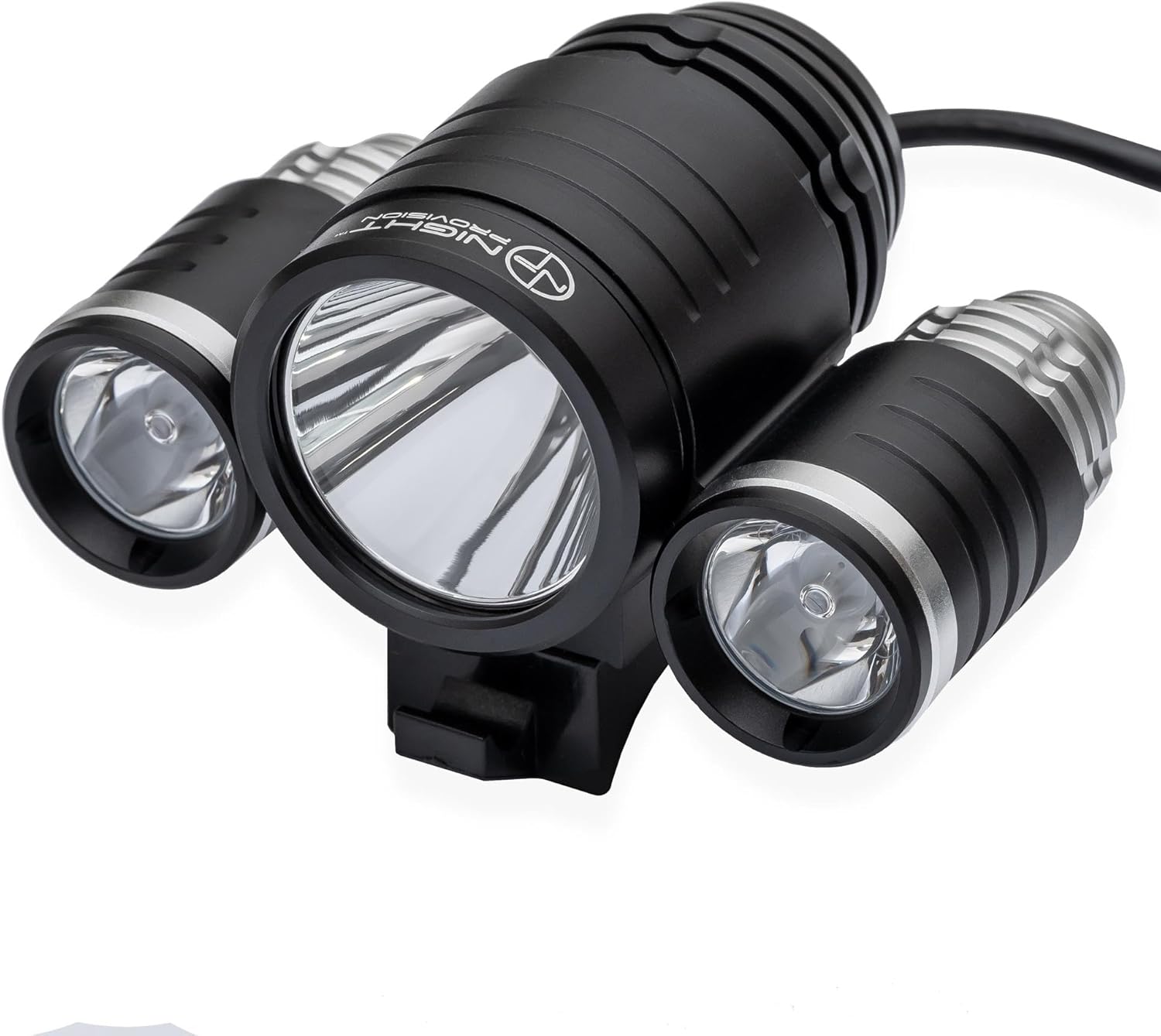 PS1200-RED Emergency Patrol Bike Head Light - Red/Red Flashing LED - Rechargeable 18 hrs Max - Water Resistant - 5 Modes - For Professional Use Only Fire Fighter, EMS, Patrol, Events (Front Headlight)