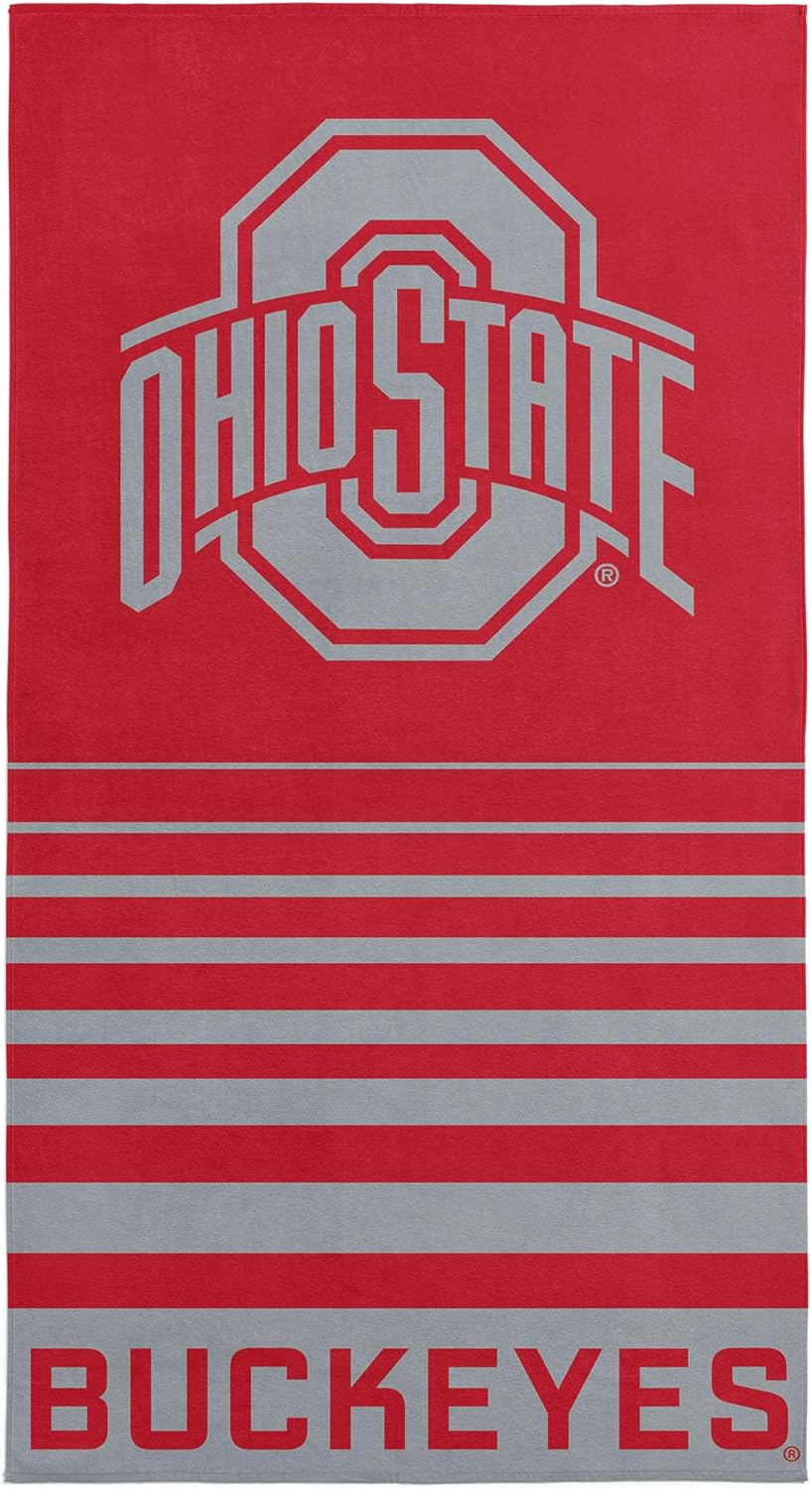 Northwest Ohio State Buckeyes NCAA Striped Jacquard Beach Towel 36 x 72 Inches