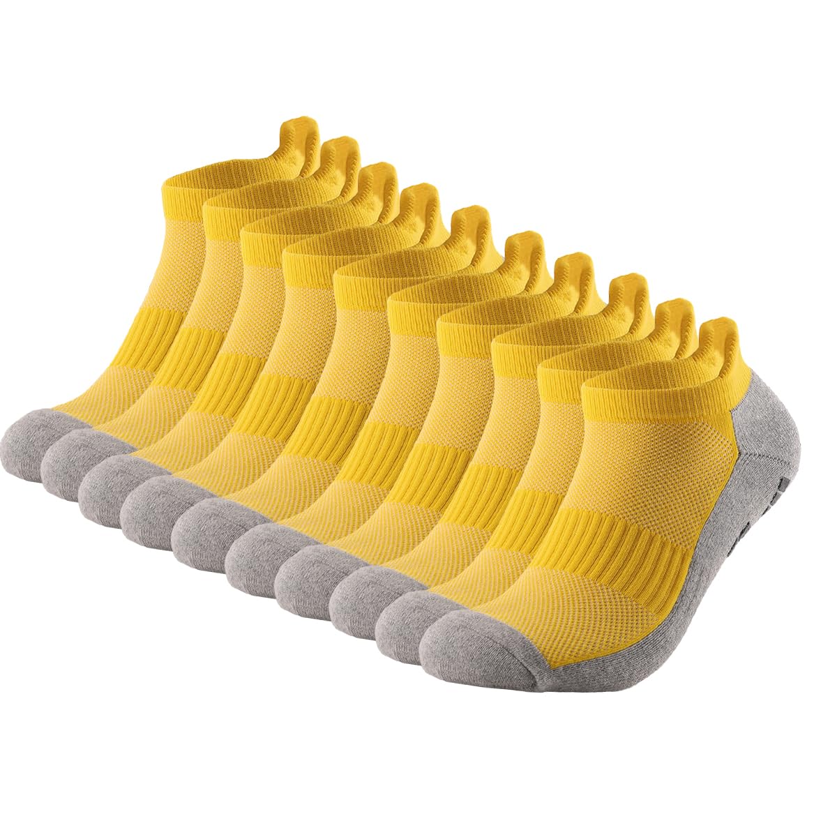 Calcetines de compresión de tobillo para hombres y mujeres, 2/4/6 pares, calcetines de compresión de corte bajo con soporte de tobillo, amarillo, 10 pares, 10 Pairs yellow, 9-12