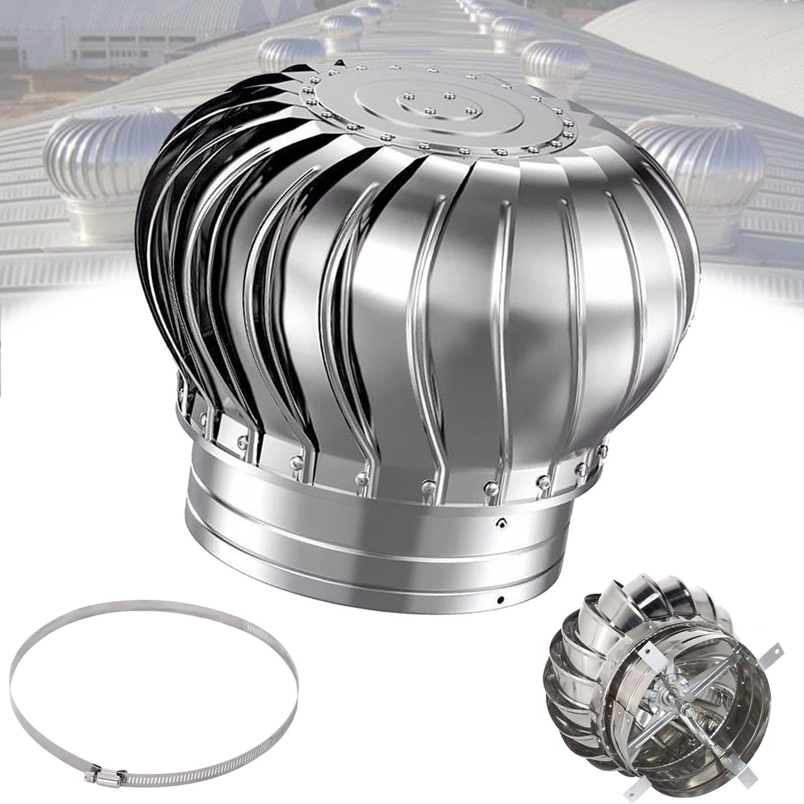 Protector de chimenea giratorio de acero inoxidable con rotación fluida resistente a la corrosión 8