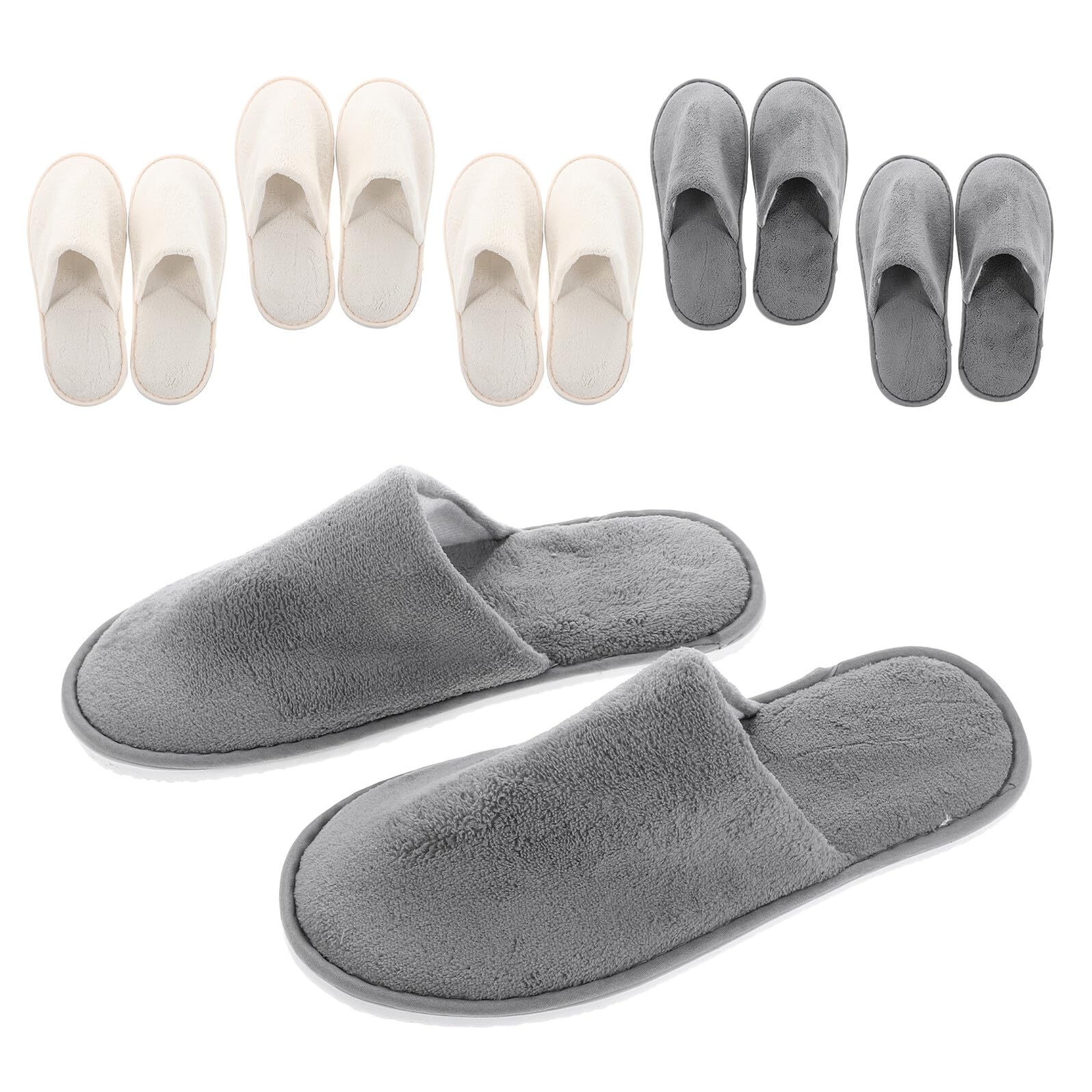 CALLARON 6pares Zapatillas de Hotel Unisex Zapatillas Lavables Máquina de Viaje Plegables para Hoteles Baños y Casas de Huéspedes Paquete Color Neutro
