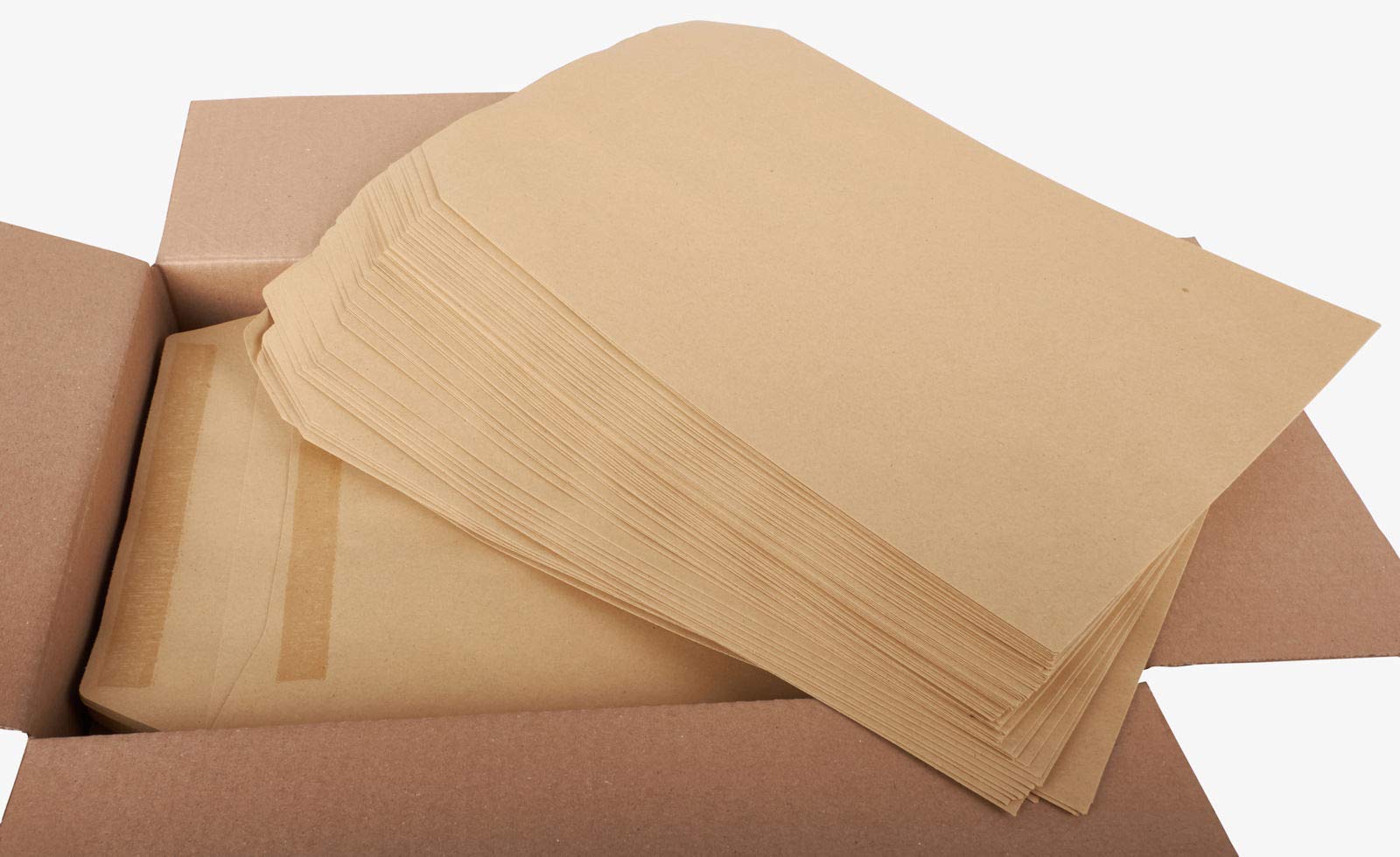 KK Verpackungen Versandtaschen DIN C4 229x324 mm | 1000 Stück, 90 g/m² Mischnatron Braun | Selbstklebend ohne Fenster | DIN A4 Kuverts blickdicht