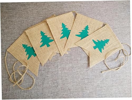 Miniatura 2 de ABOOFAN 3 guirnaldas de Navidad con adornos de natividad, pancarta de yute de Navidad, pancarta de copo de nieve, pancarta de pared de Navidad,