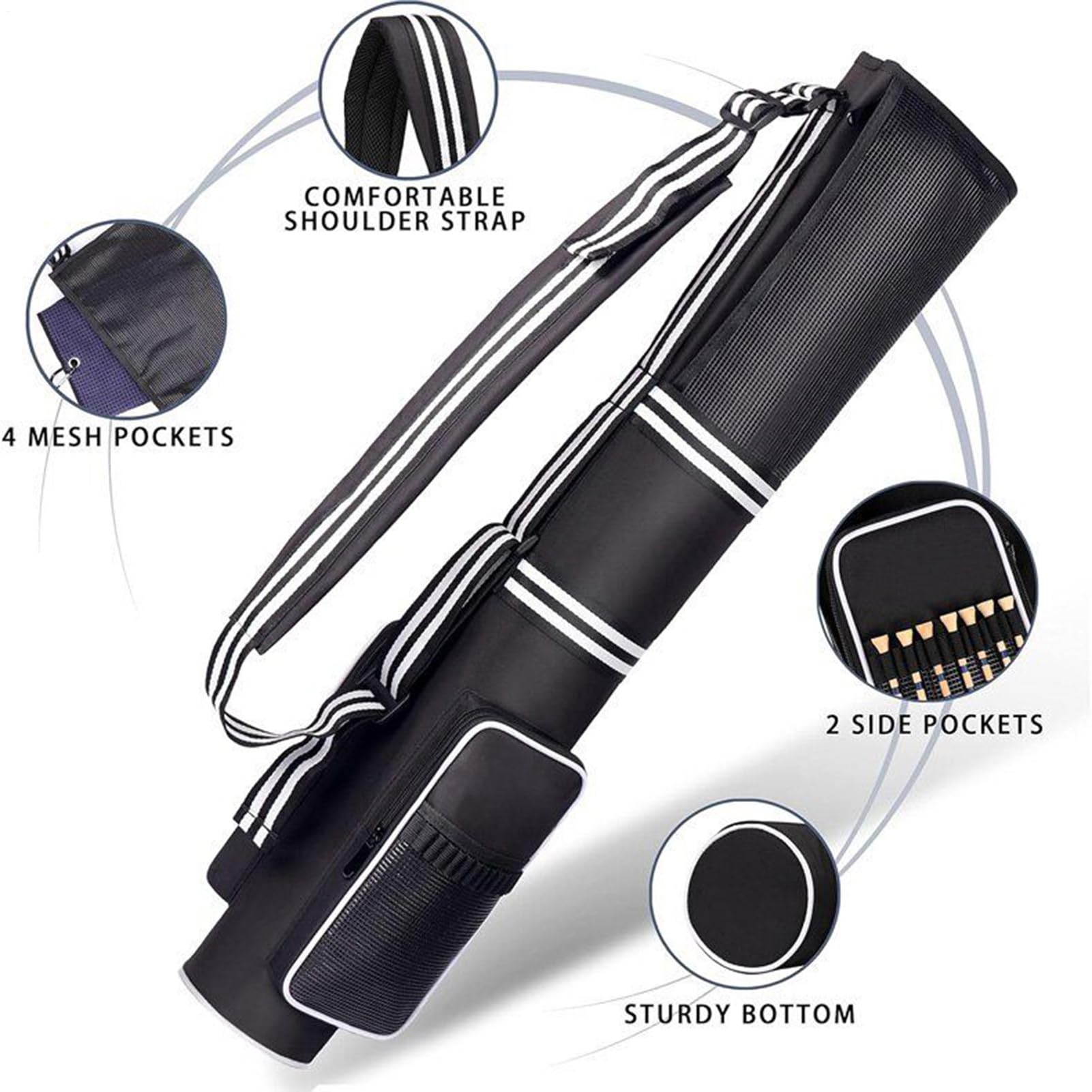 Borsa da golf leggera, impermeabile, pieghevole, leggera, organizer per 3-9 bastoncini, per asciugamani, adolescenti, adulti, principianti, tornei, carrelli, aeroplani