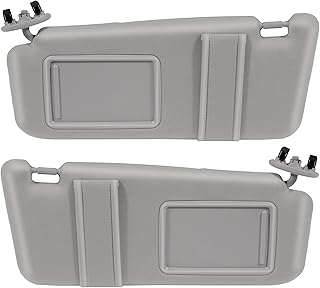 SCITOO Left & Right sides Gray Sun Visor Assembly fit for 2006 2007 2008 2009 2010 2011 for Toyota Camry without Sunroof(7432006780B0,04002-30506-B0,74320-06290-B2,74310-06750-B0)