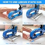 Upholstery Staple Gun for Wood, Crafts, Carpentry, Decoration DIY, High Qulity Stapler Gun, with 1 Knife, 2400Pcs Staples for Upholstery, Fixing Material, Decoration, Carpentry, Furniture