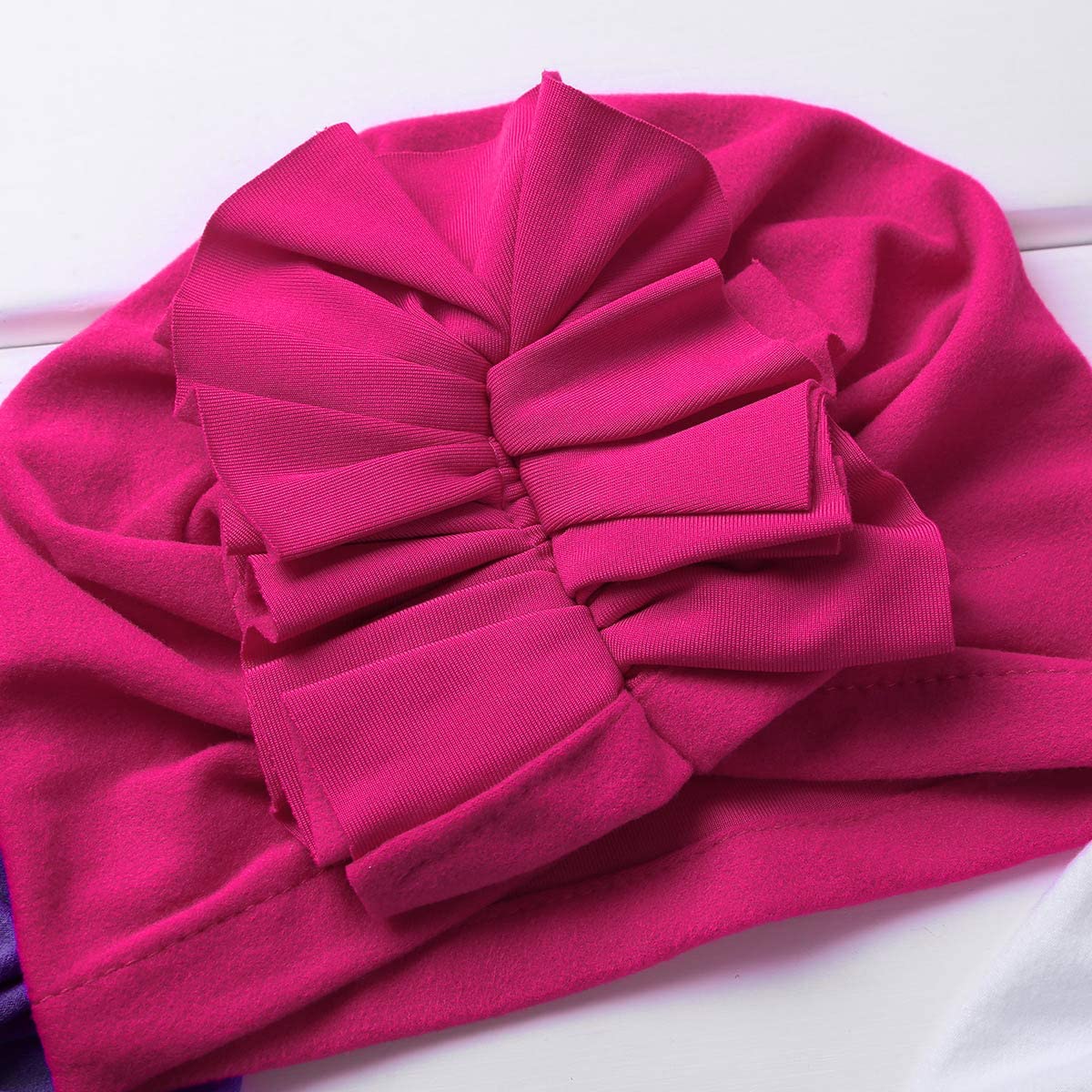 Säuglingsbaby Beanie Knoten Donut Hut Neugeborene Jungen Mädchen Baumwolle Weiche Turban Bogen Kaninchenohren Mütze Krankenhaus Kopf Wrap (Color : I Ruffles, Size : One Size)