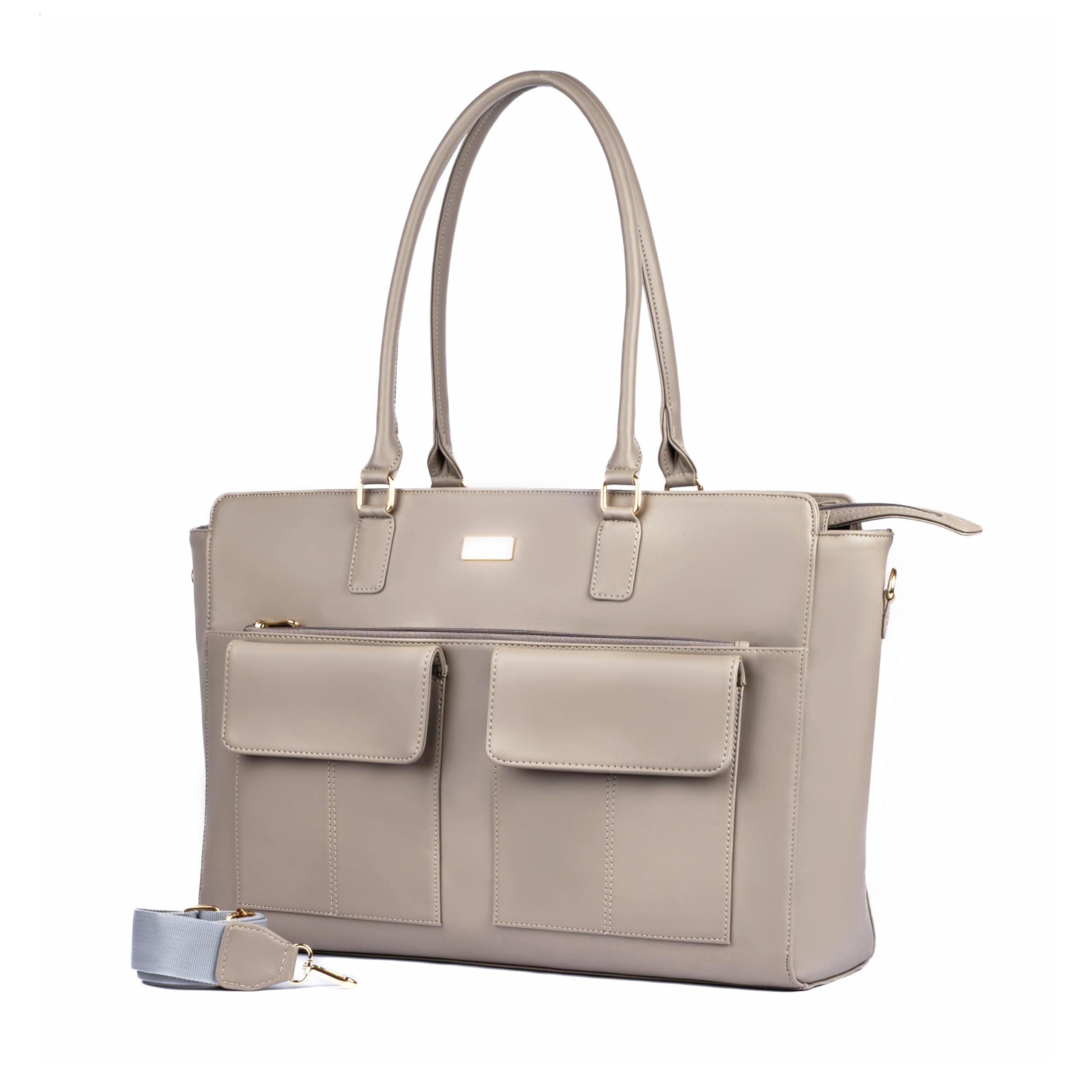 Oversized Tote Bag for 17" Laptop | Trolley Sleeve and Detachable Strap | Large Tote Bags for Women for Office Use, Work | 8 Pockets and Bottle Holder-image-44