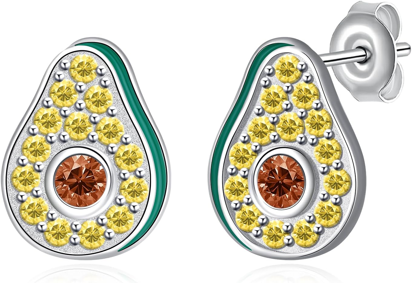 Watermelon/Donut/Strawberry/Avocado Earrings 925 Sterling Silver Fun Fruit Stud Earrings Birthday Jewelry Gifts for Women