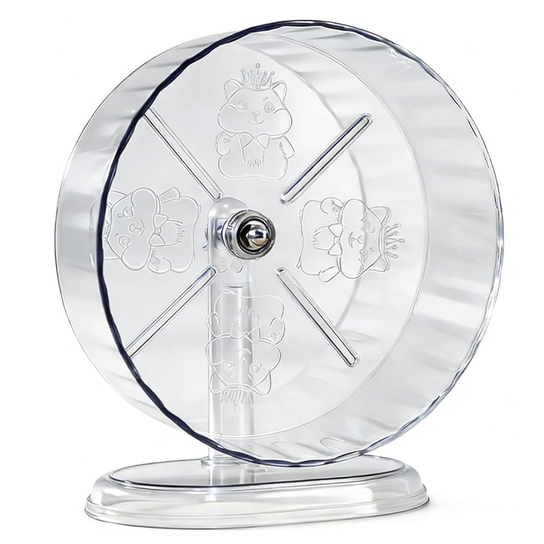 Roue de Hamster Super 24 cm, Roue de Course Transparente et silencieuse avec Support réglable pour Hamsters Nains, Souris, gerbilles et Petits Animaux Compagnie, Jouet d'exercice pour Animaux