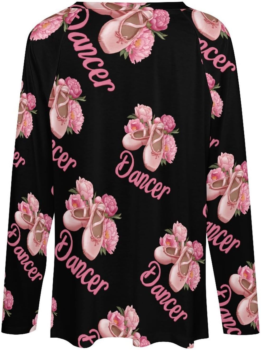 Dancer Ballet Shoes Womens Long Sleeve Shirts Loose Fit Sweatshirt Tops