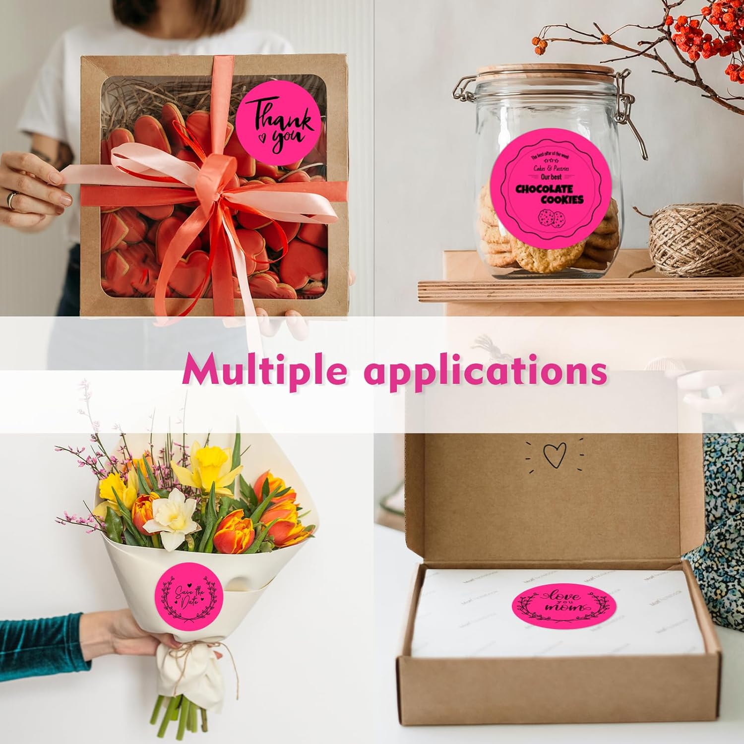 3 X 3 Inch Color Coding Dot Labels Circle Thermal Printable Waterproof 2000 Pcs Round Stickers Adhesive Writable for Office, Home, Garage, DIY Sticker, Barcodes, Name Tag, Fluorescent Pink