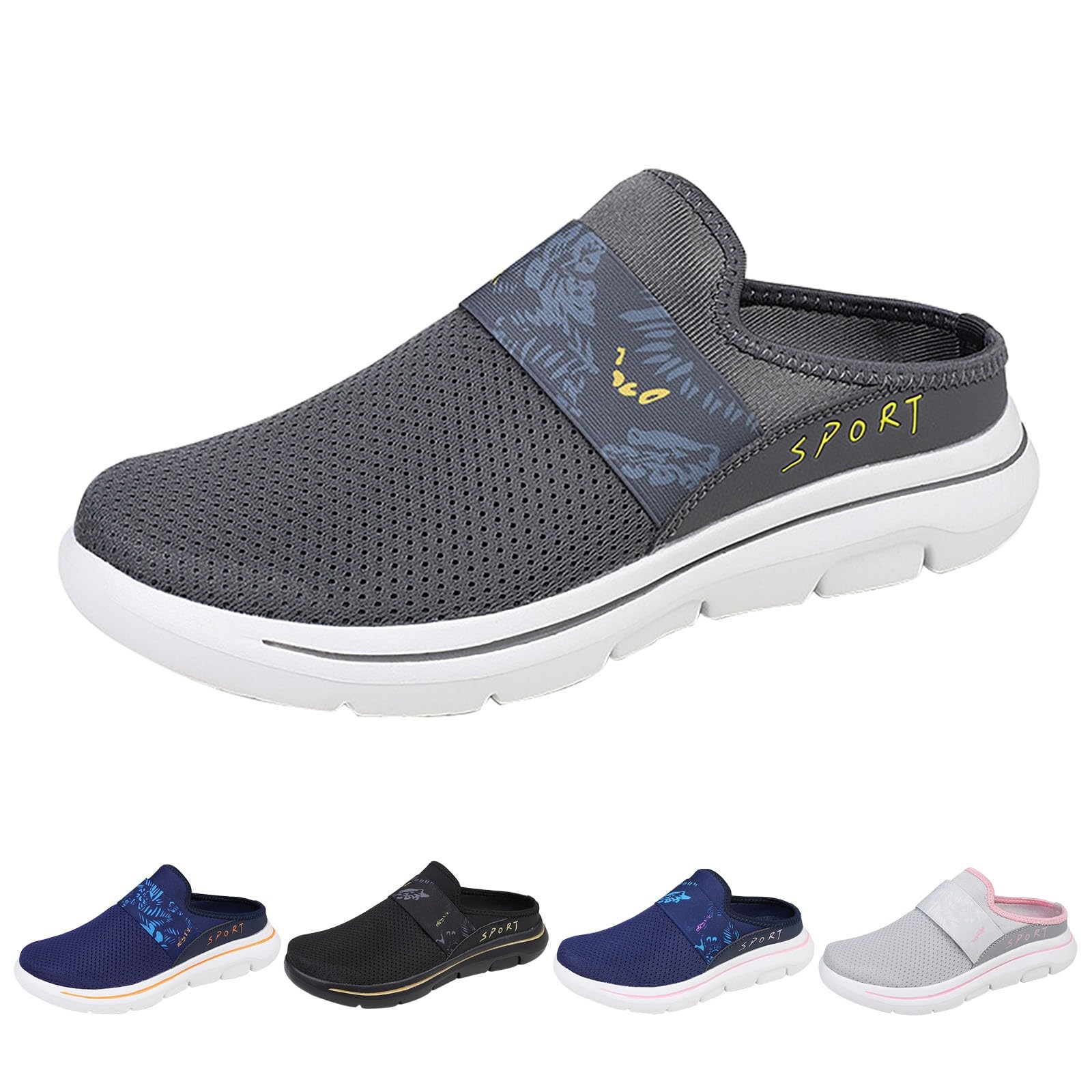 Easy Zapatos Mujer Zapatos Transpirables Tejidos para Caminar en Zapatos de Espuma Soporte Arco Manos In-Sneakers Mujer Zapatos Negro