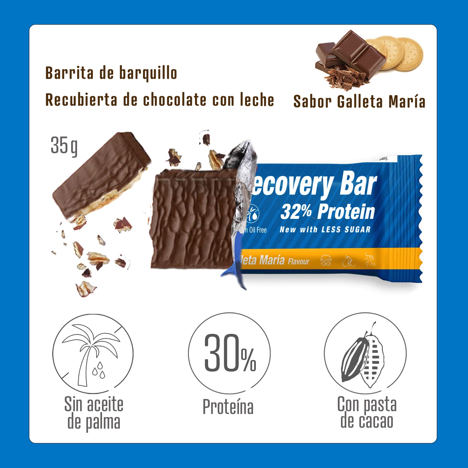 Victory Endurance - Recovery BAR - 50 g - Biscotti Marie e Crema, Scatola da 12 Unitá