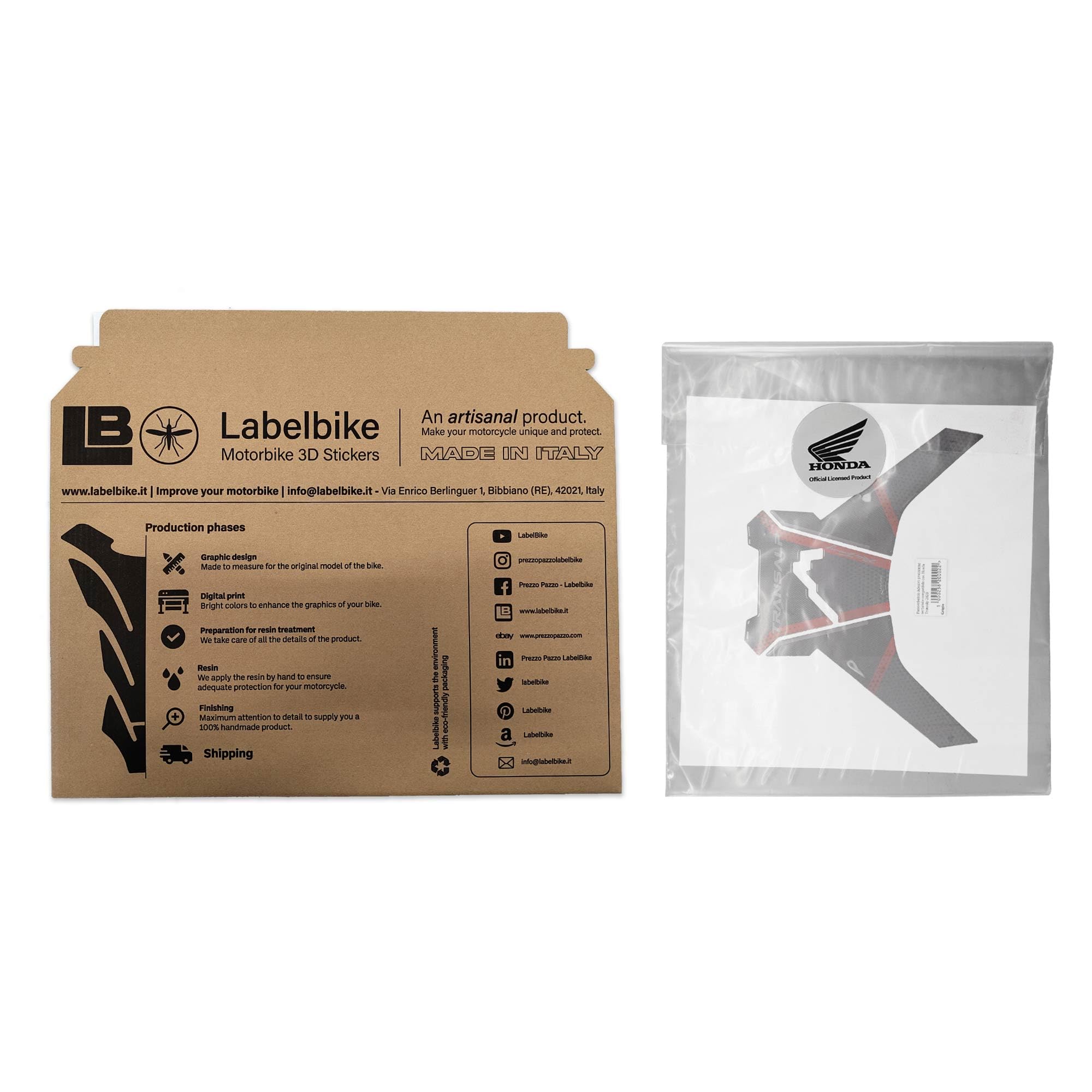 Adesivo Paraserbatoio 3D Per Honda Transalp 2023 - Decorazione E Protezione In Resina - Foto 5