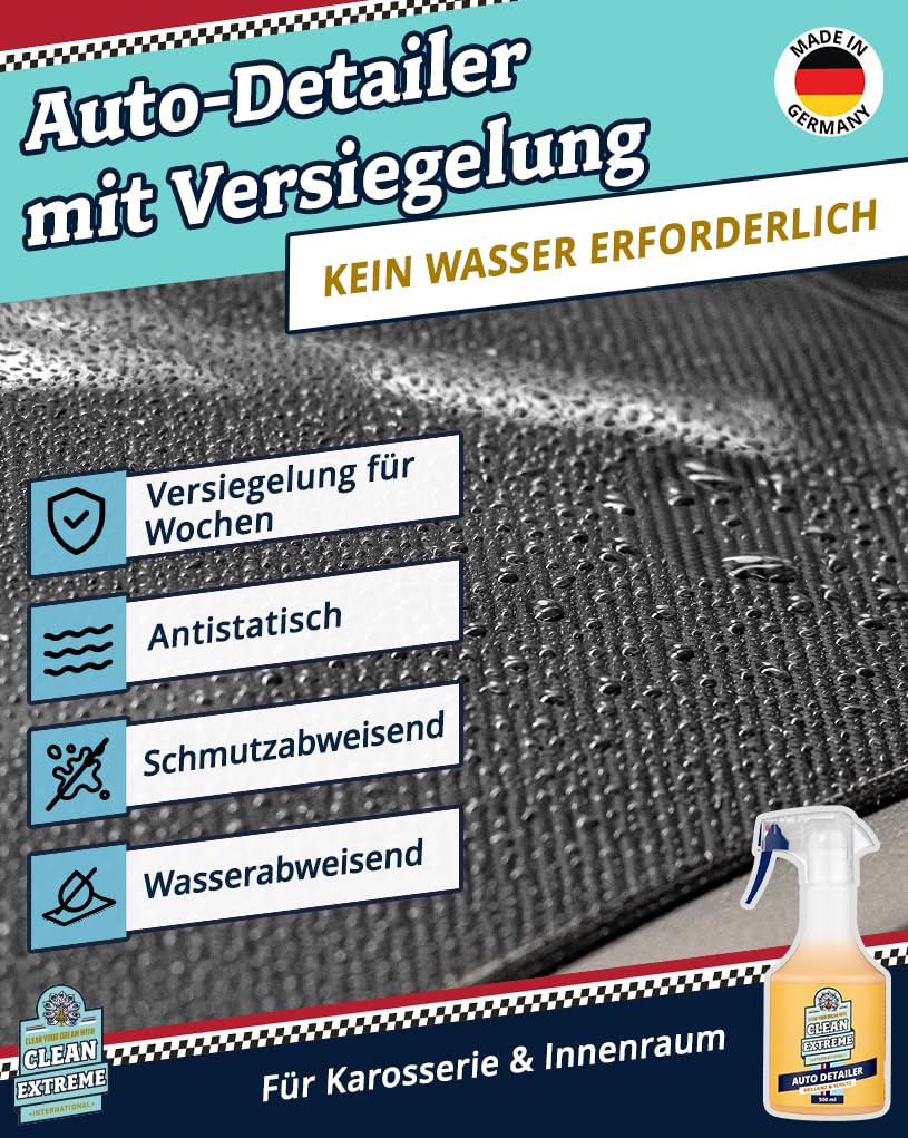 Autopflege Set Base 6-teilig mit 10L Wascheimer & Deckel | Premium Autowäsche Set für Glanzlack & Glanzfolie - Inkl. Autoshampoo, Felgenreiniger, Insektenentferner & Detailer