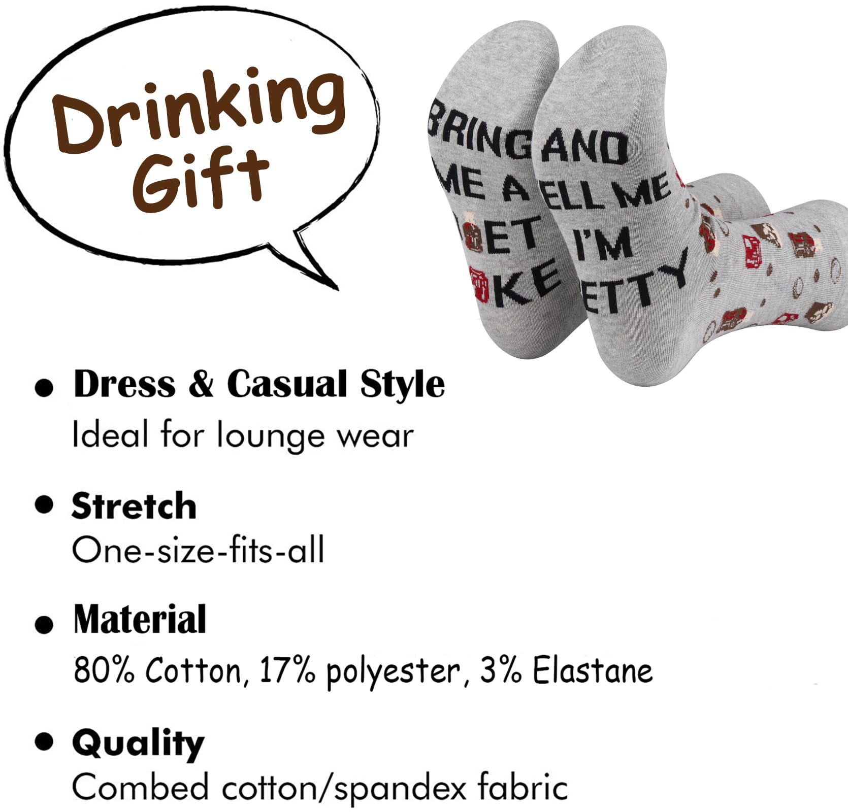 TSOTMO Drinking Gift Drinks Merch Novelty Socks Soda Gift for Soda Drinker Drinks Lovers Caffeine Free