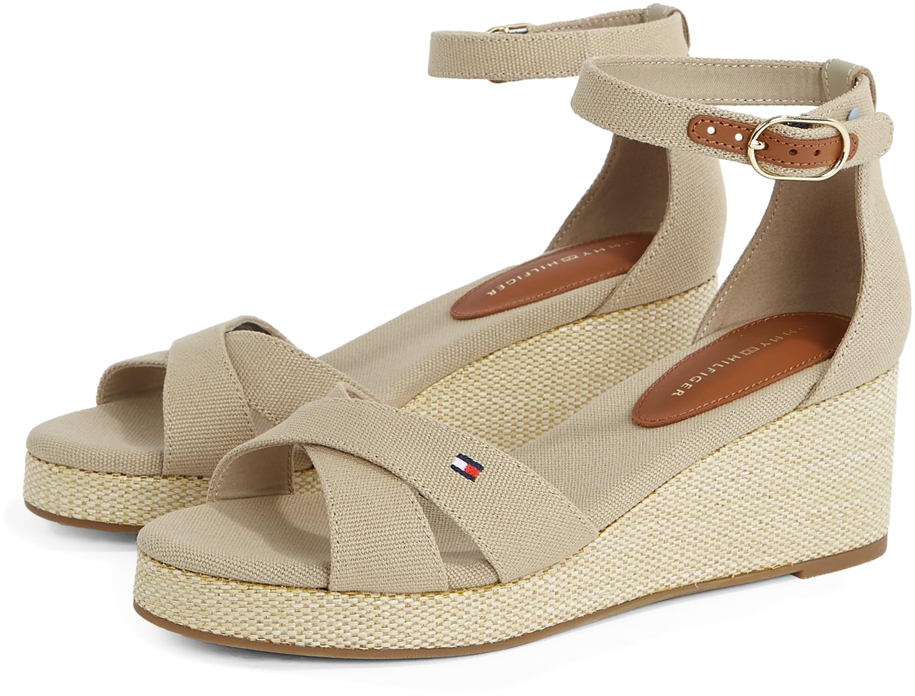 Tommy Hilfiger Espadrilles Compensées Femme Flag Criss-Cros Mid à Bride Cheville