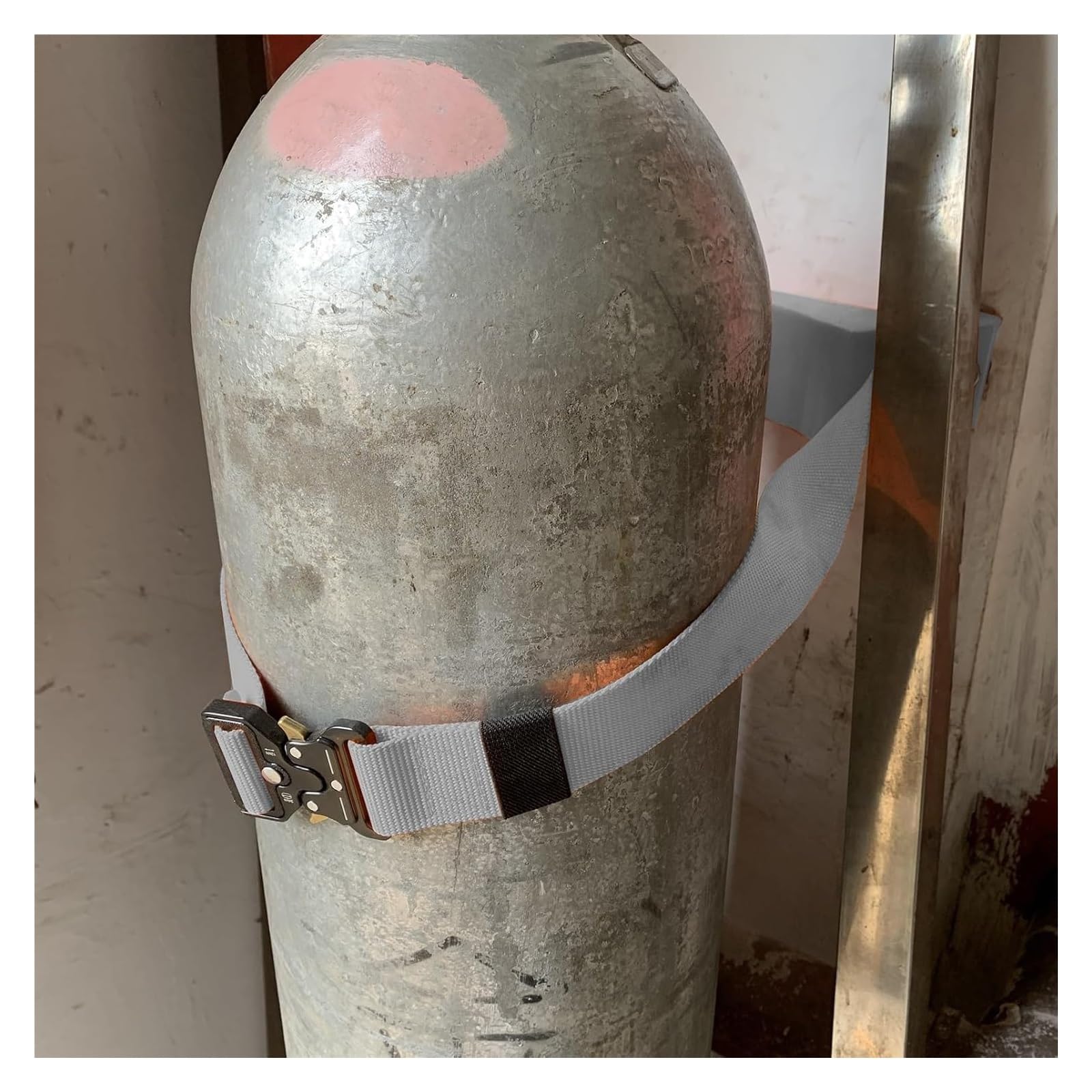 Support bouteille de gaz mural anti-chute en ABS avec sangle réglable
