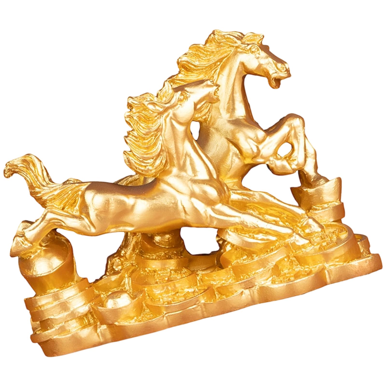 Kalttoy Horse Sculptures Fengshui Positive Energy Tabletop Ornament for Home Decor Galloping Horses Statue
