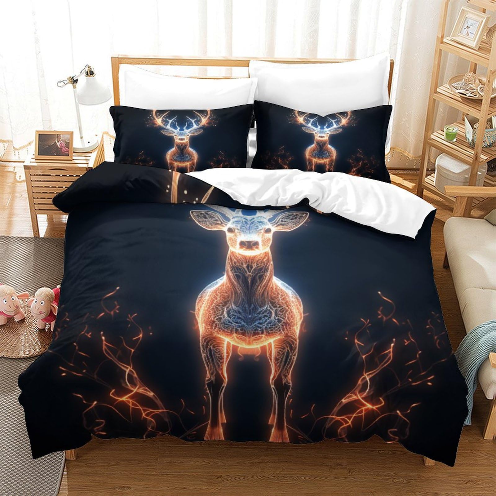 Parure de lit renne 3D pour transformer la chambre des enfants et adolescents en refuge cozy