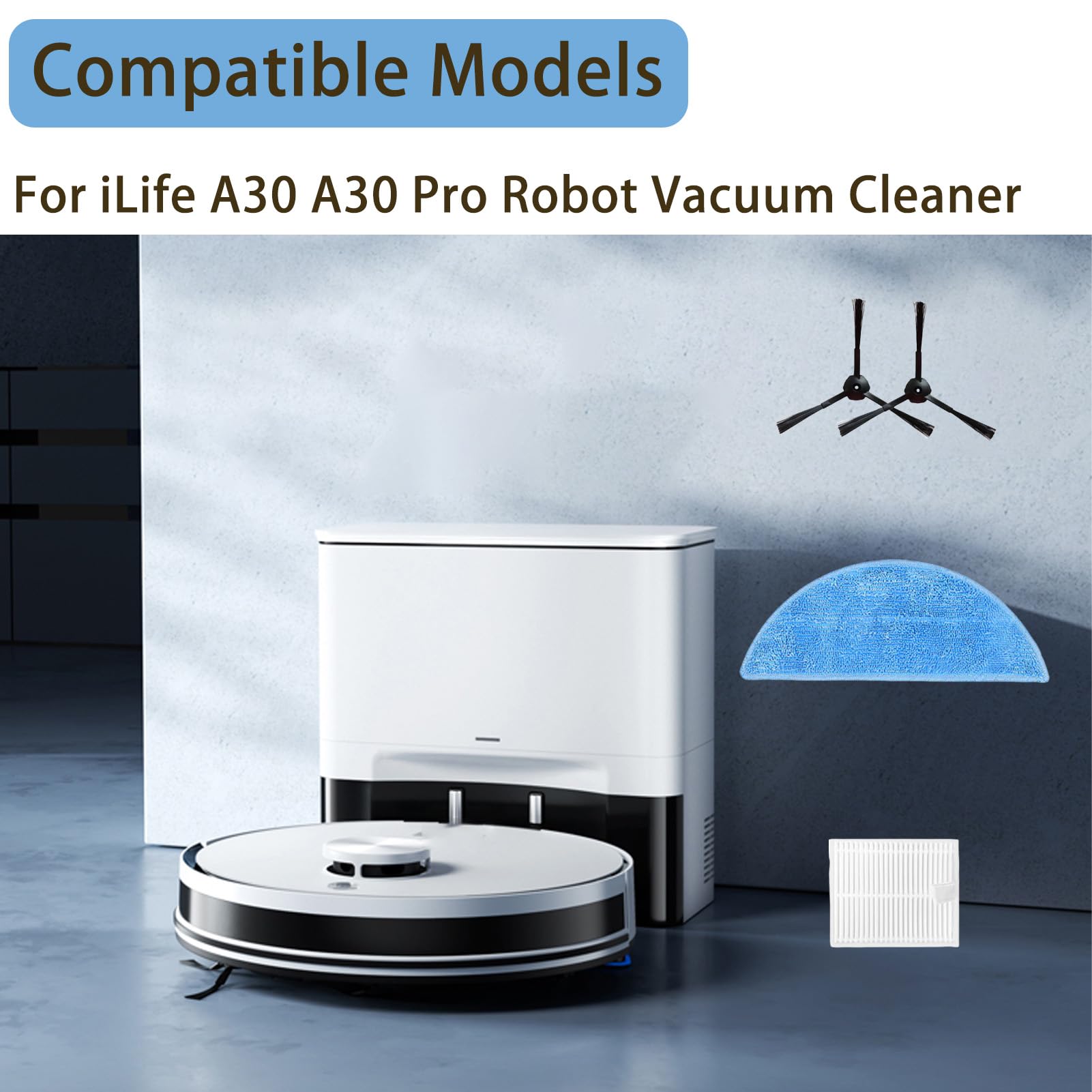 Amazon | For iLife A30 A30Pro ロボット掃除機用交換アクセサリー