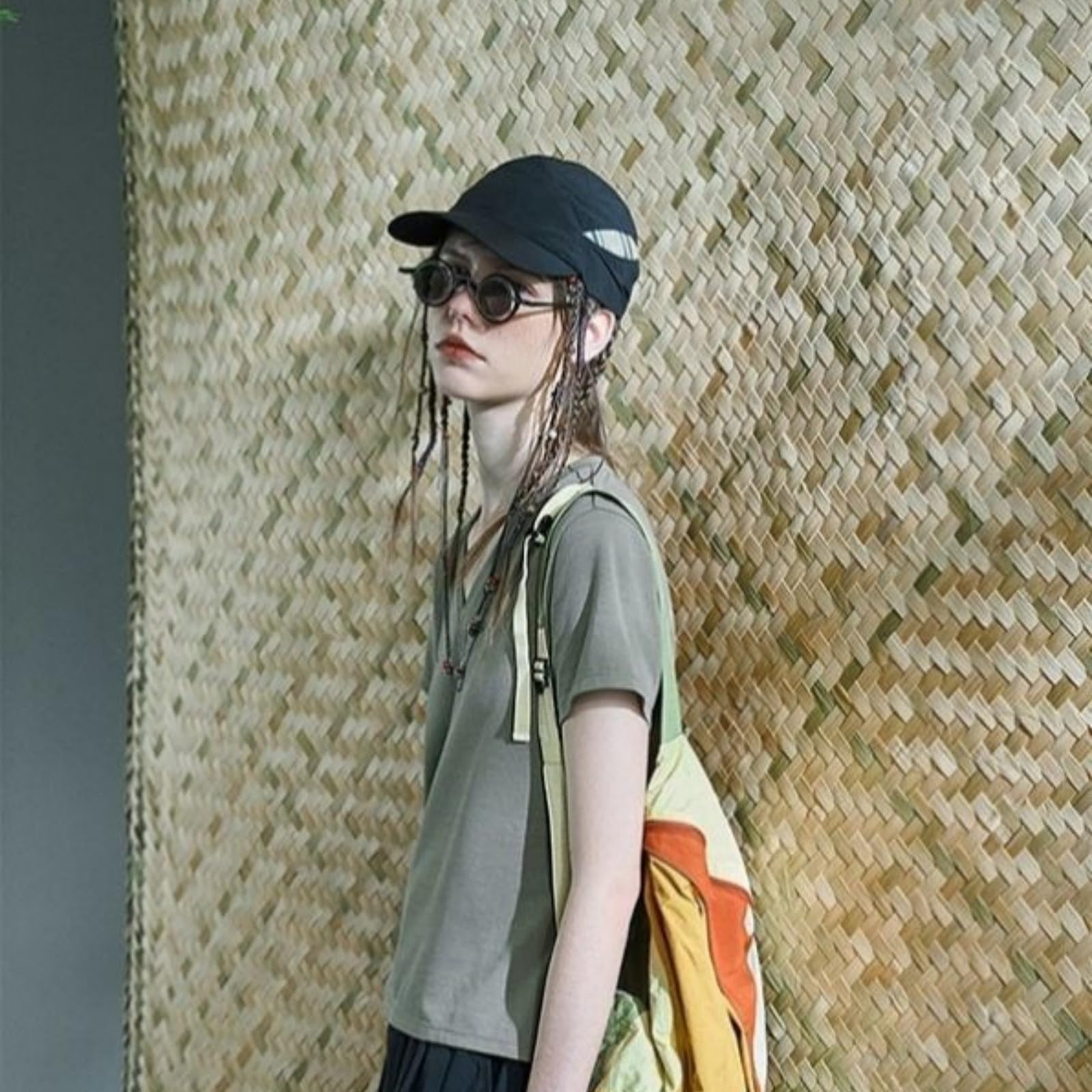Zaino Color Patchwork in Nylon Leggero, Borsa di Designer all-Match per Il Viaggio Giornaliero All'aperto Primavera Estate-Yellow