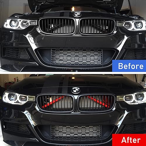 Miniatura 2 de Jaronx Compatible con insertos de parrilla BMW serie 1 2 3 4 5 6 7 Series, F20 F22 F30 F32 G30 G32 G11 G12, compatible con cubiertas de soporte BMW