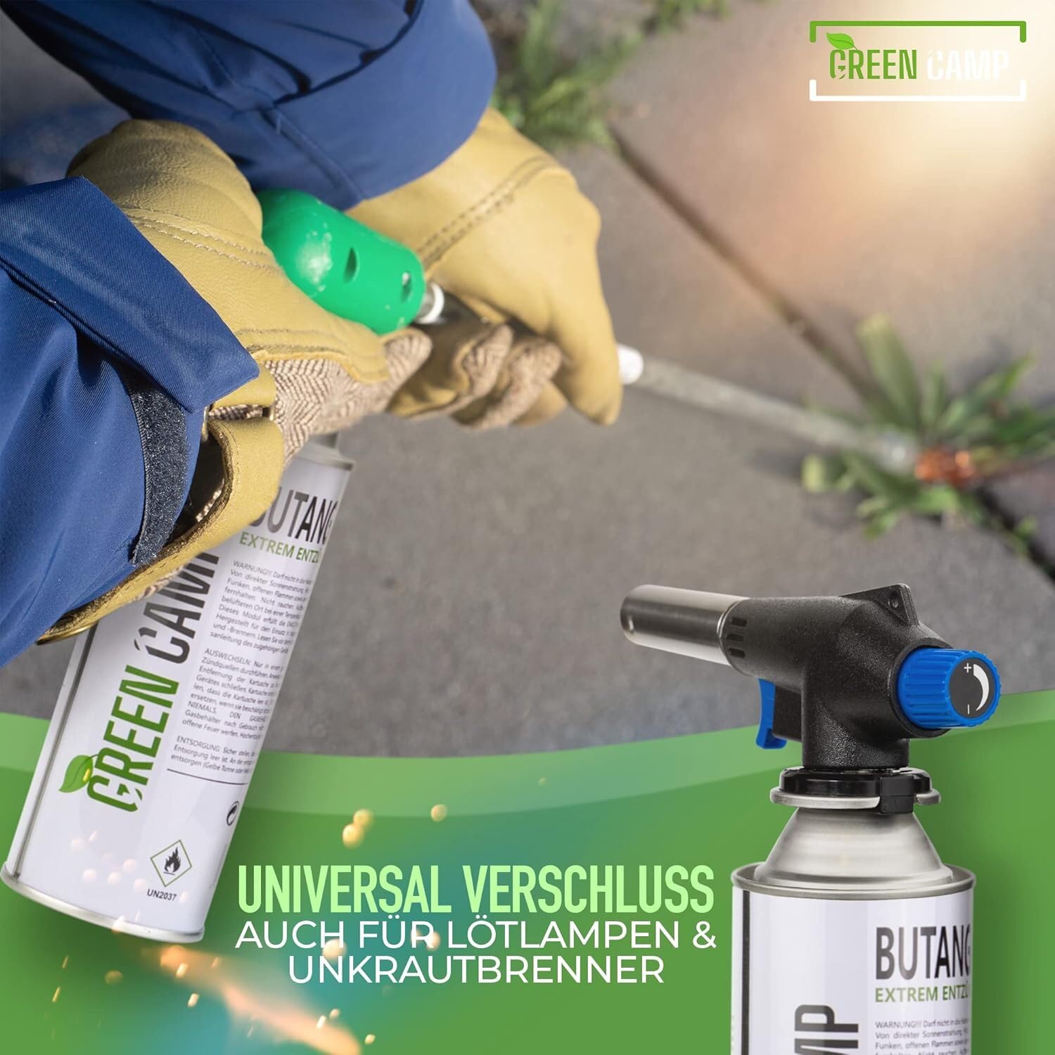Green Camp ® 28x Gaskartuschen 227g [Made IN Europe] ideal für Gaskocher, Gasheizung, Gasbrenner, Unkrautbrenner oder Campingkocher - Butan Gaskartusche Typ MFS – 1A