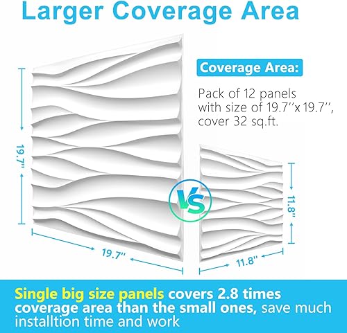 Miniatura 3 de STICKGOO Paneles de pared ondulados para decoración de pared interior, paneles de pared 3D blancos, paneles de pared decorativos de pared 3D