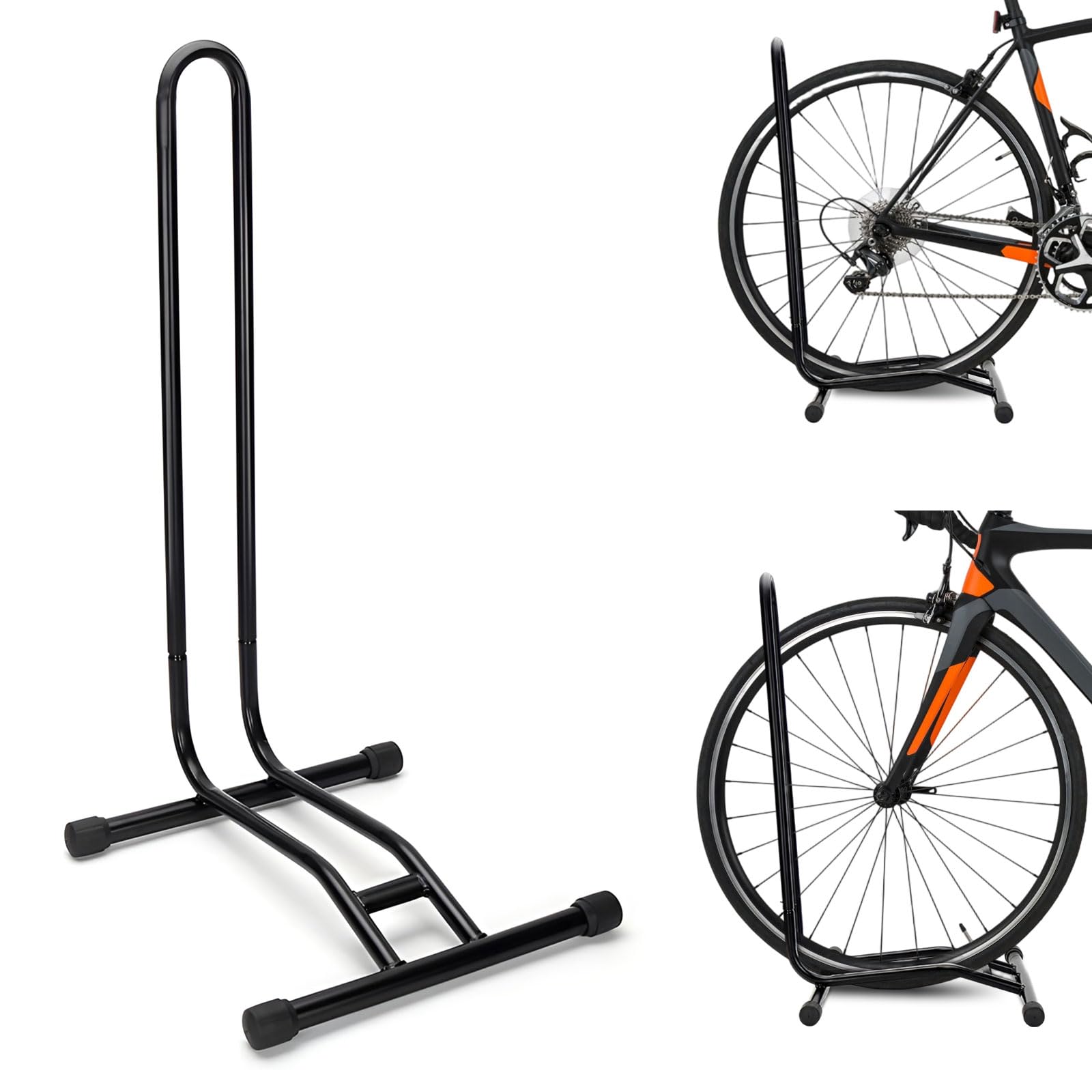 homelikesport Bike Stand Steel Floor Stand Upright Bike Storage Space Saver Suitable for Mountain, Road Bicycle with Wheel Diameter Max 29 Inches