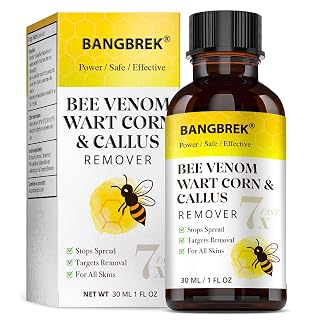 Bee Venom Wart Remover: 7x Fast Acting Wart Remover Freeze Off for Plantar Common Flat Wart Corn Callus Removers for Toes Feet - Maximum Strength Salicylic Acid Wart Corn Callus Removers (30ml) - Amazon product rated Grade B