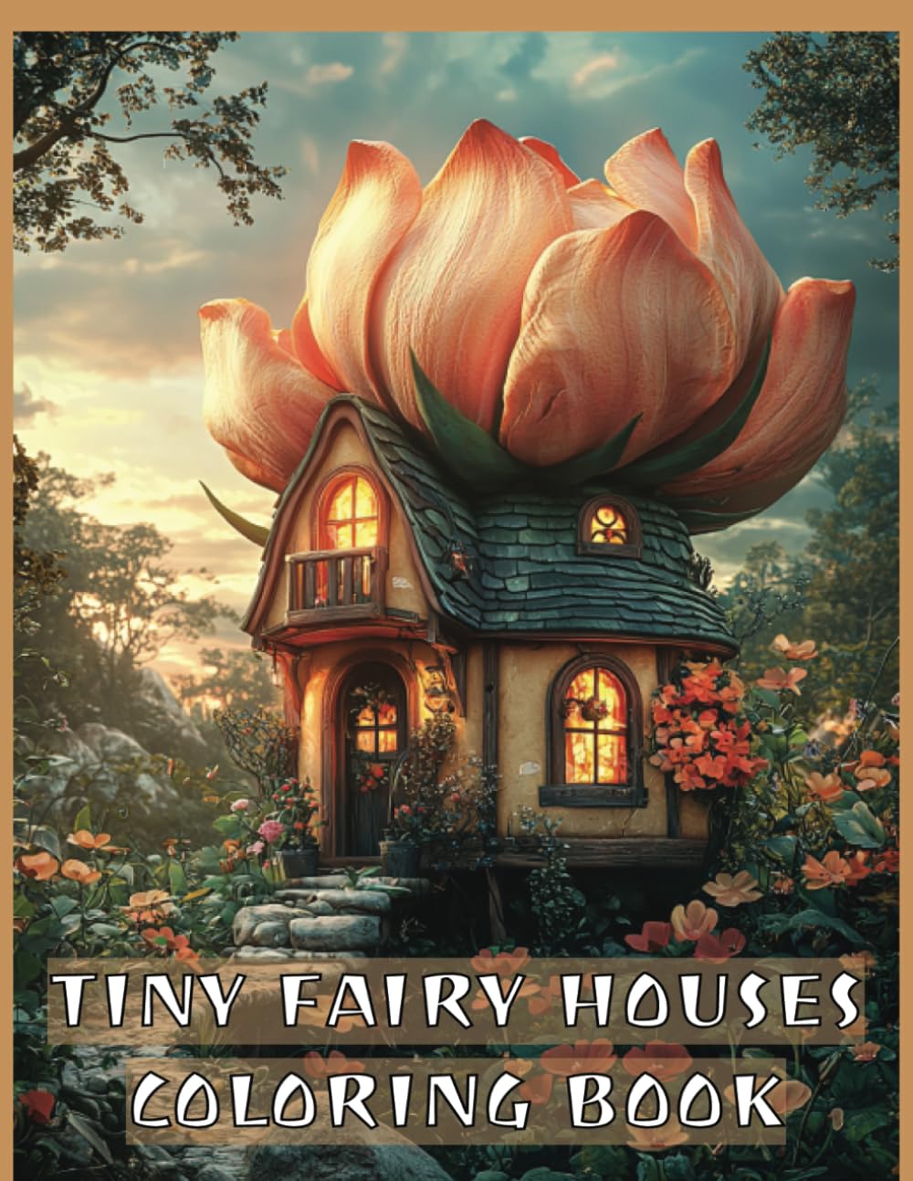 Tiny Fairy Houses Coloring Book for Teens and Adults: 60 Whimsical Grayscale Images for Fun and Relax Large Print (Grayscale Creations)