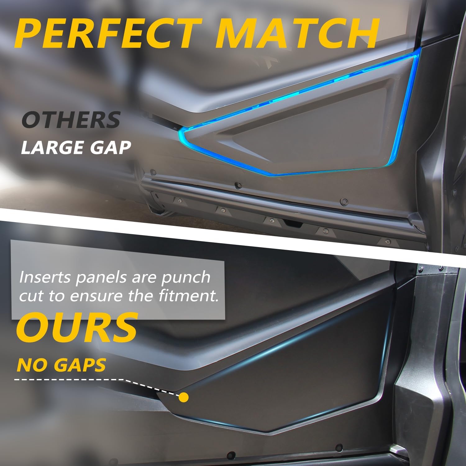 Aluminum Lower Door Insert Panels UTV Lower Half Door Inserts Compatible with Honda Talon 1000X 1000R 1000-4 2019-2024 Accessories, Black Power Coating Doors for 2 Doors(2-Pack)