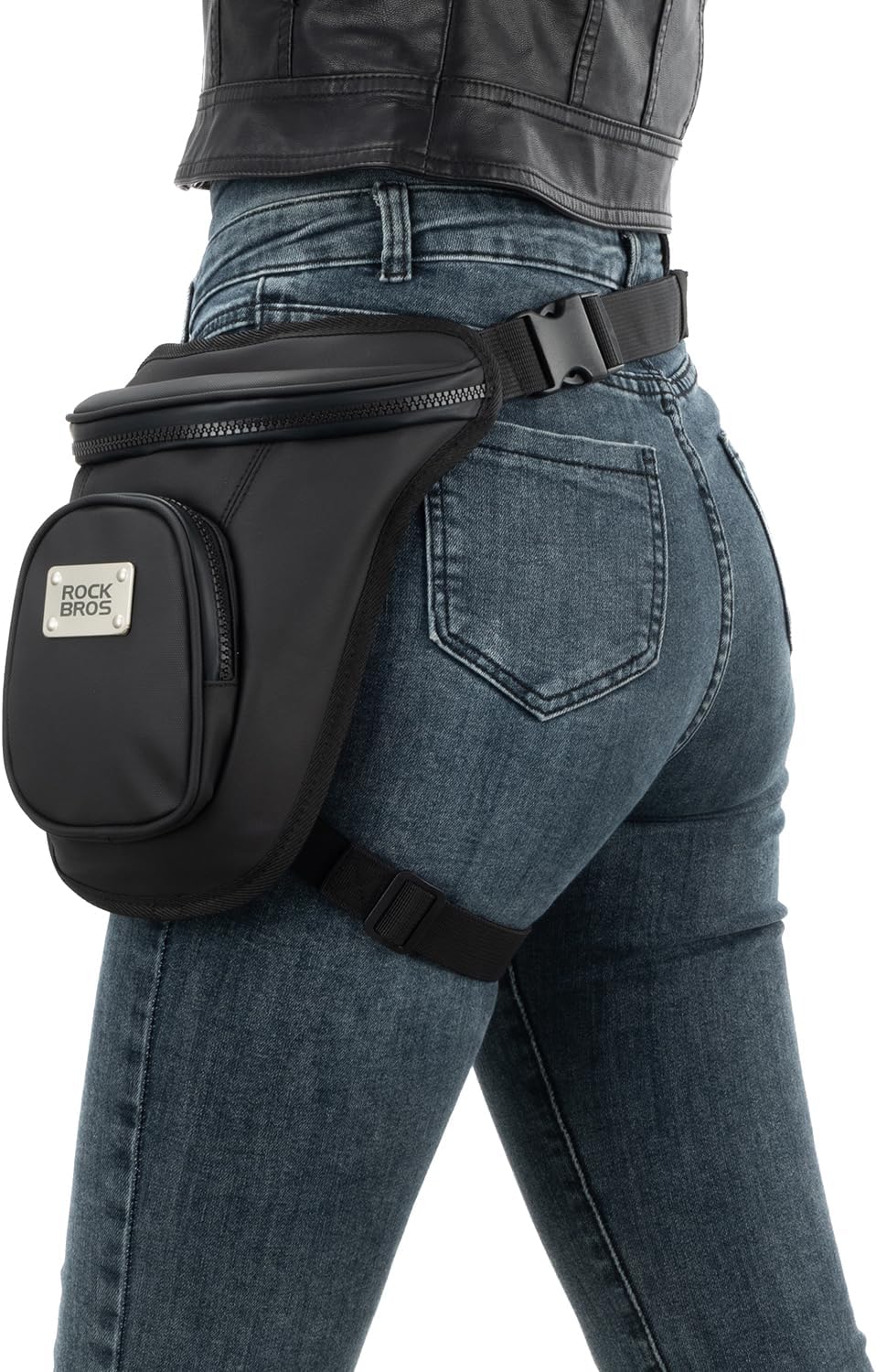 ROCKRBOS Motorcycle Thigh Bag Drop Leg Bag for Women Men with Leg Strap Removable Thigh Purse for Travel Hiking Climbing Outdoor