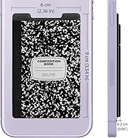 Vista 2 de FINCIBO Cartera universal autoadhesiva de licra de microfibra para todos los teléfonos móviles inteligentes, libro de composición negro, Libro