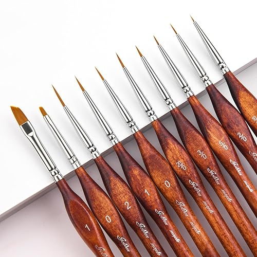 Golden Maple Miniature Model Paint Brushes-10pcs Micro Detail Paint Brush