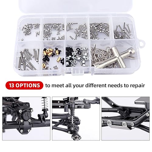 Miniatura 3 de 271pcs M1.4 RC Tornillos Kit Surtido Tornillos Juego de Sujetadores de Hardware para Axial SCX24 1/24 RC Crawler Deadbolt C10 Jeep AXI90081 AXI00001