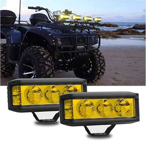 Chelhead Barras de luz LED, paquete de 2 luces LED blancas de 70 W, luces de cápsula LED de 3 lados, haz combinado de inundación, luces de