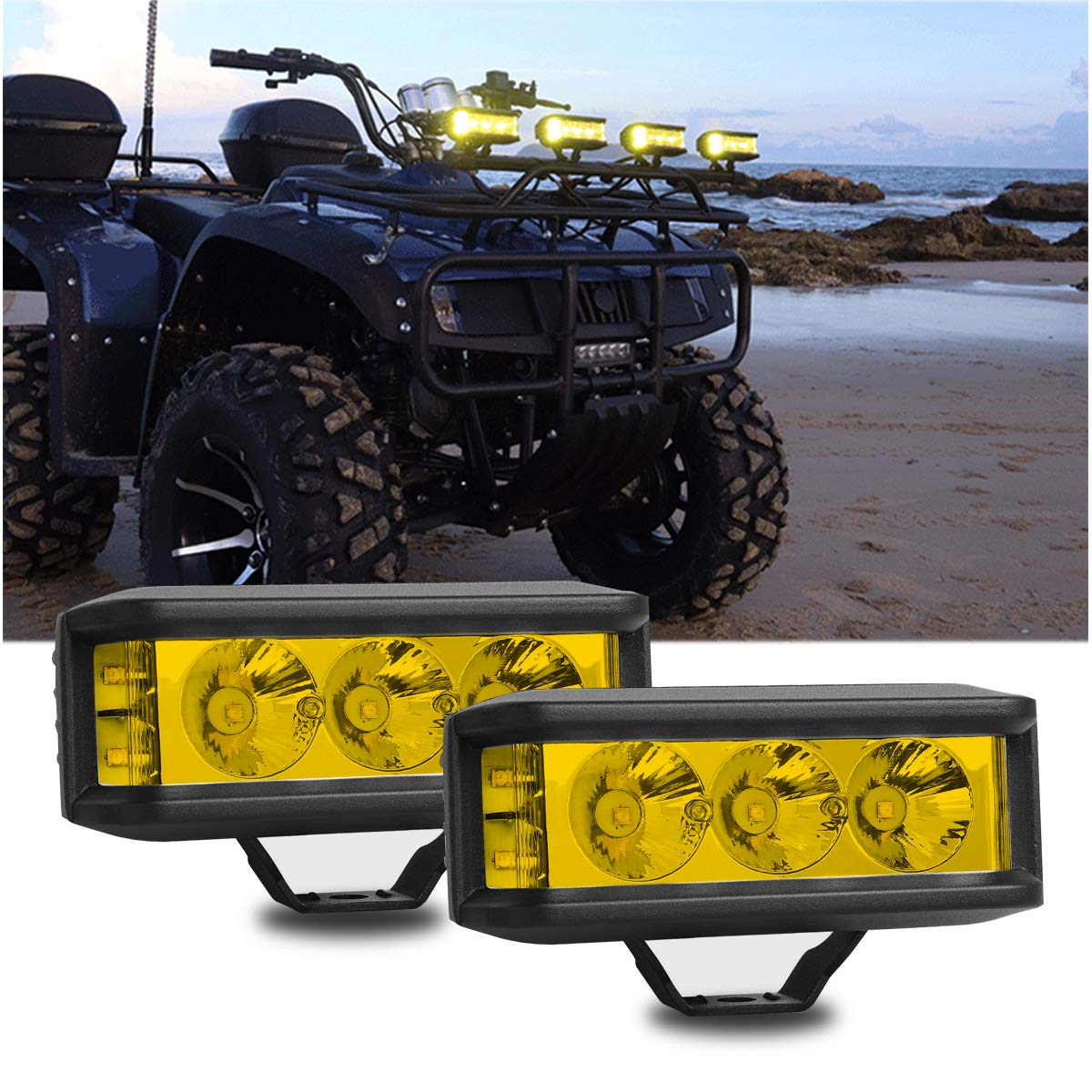 Buy Chelhead Led Light Bars 2 Pack Three Side 70W White Led Pod Lights